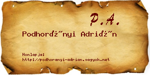 Podhorányi Adrián névjegykártya