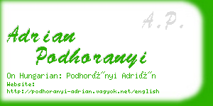 adrian podhoranyi business card